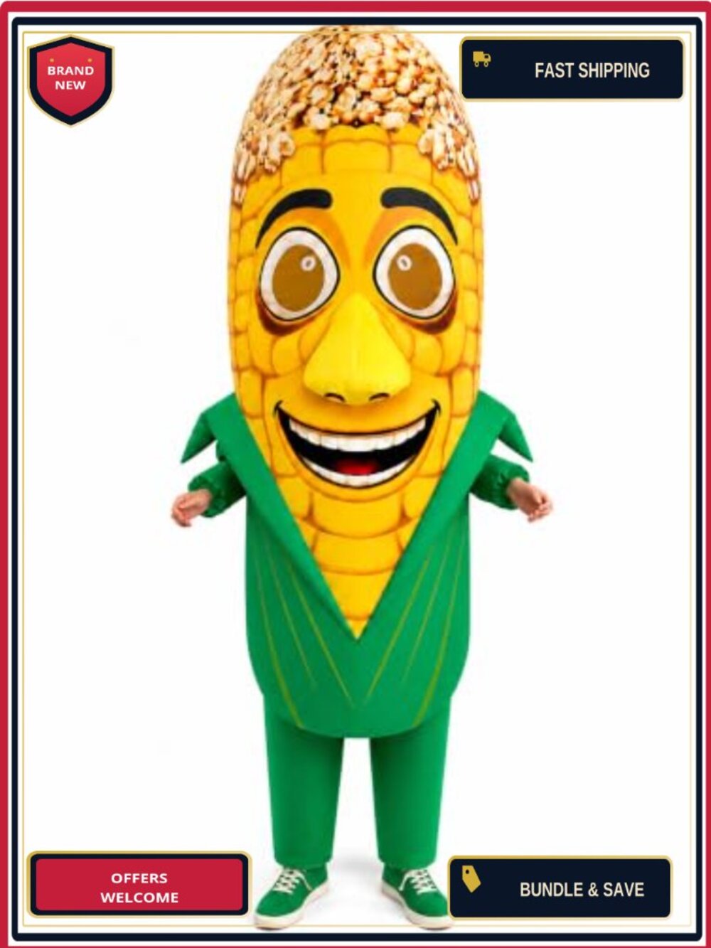 Inflatable Corn Costume Adult Blow Up Suit Halloween Party Cosplay